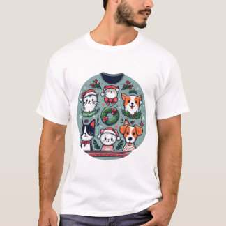 Cats and Dogs Christmas T-Shirt