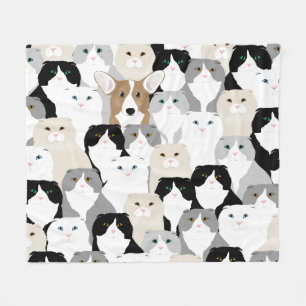 Cats and Dogs Fleece Blanket