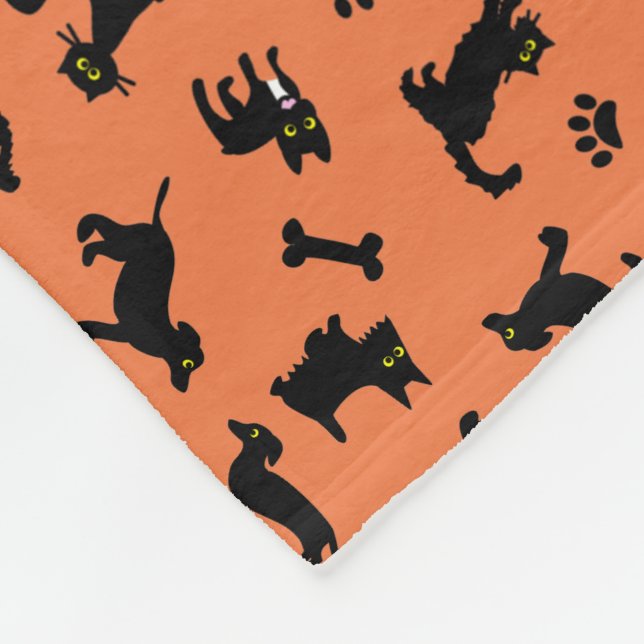 Cats and Dogs Fleece Blanket Custom Color (Corner)