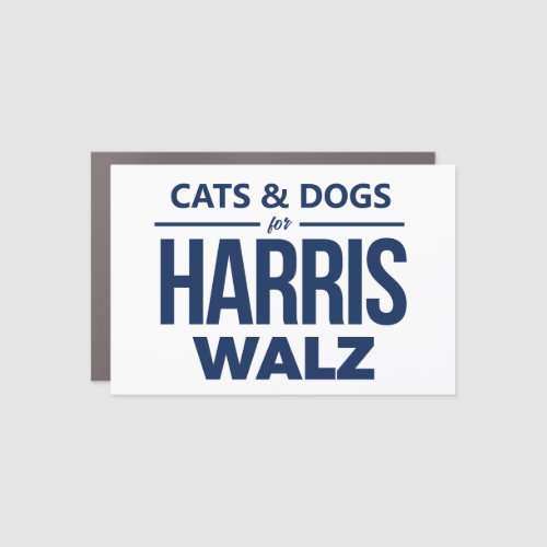 Cats and Dogs for Harris Walz Car Magnet