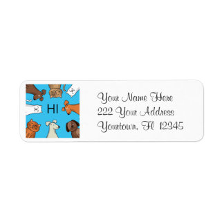 Cats and Dogs funny address label