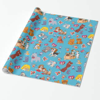 Cats And Dogs Gift Wrapping Paper 
