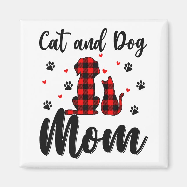 Cats And Dogs Mom Mother's Day Puppy Pets Animals  Magnet (Front)