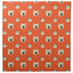 Cats and dogs pattern napkin