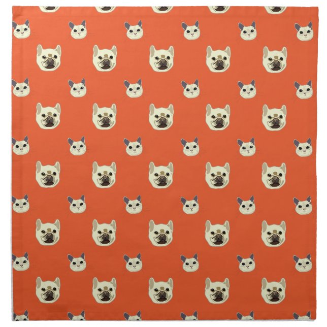 Cats and dogs pattern napkin (Front)