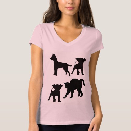 Cats And Dogs Pink Slim Fit T Shirt