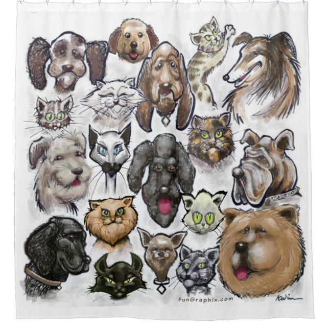 Cats and Dogs Shower Curtain (Front)