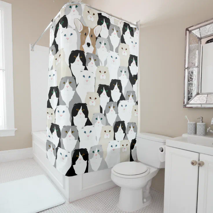 Cats and Dogs Shower Curtain Zazzle