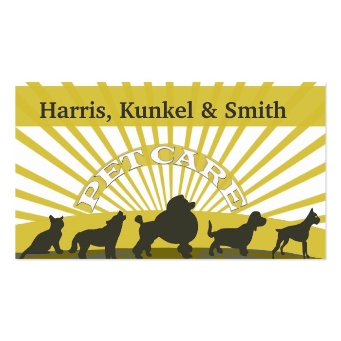 Cats and Dogs Sunshine Party   Pet Care Business Cards