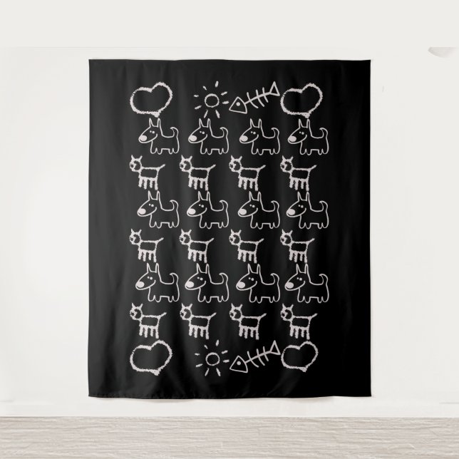 Cats And Dogs Tapestry (Front)