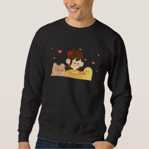 Cats and Ducks Cute Animal Sweatshirt