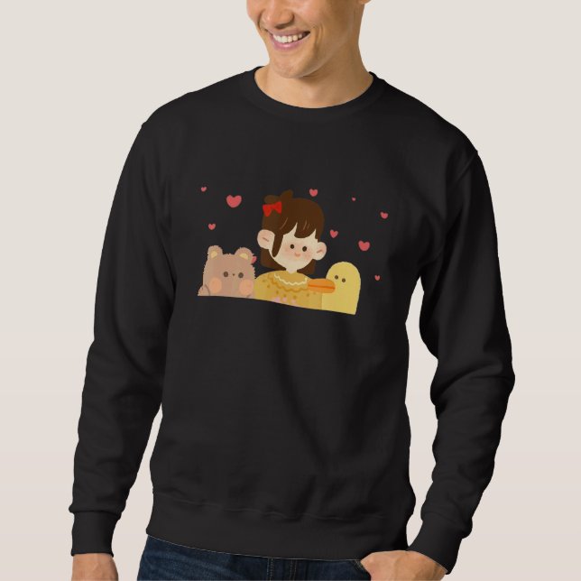 Cats and Ducks Cute Animal Sweatshirt (Front)