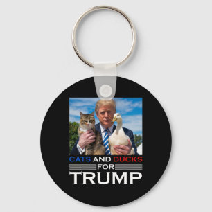 Cats And Ducks For Trump 2024 Kittens And Ducks Fo Keychain