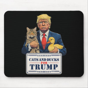Cats And Ducks For Trump 2024 Kittens And Ducks Fo Mouse Pad