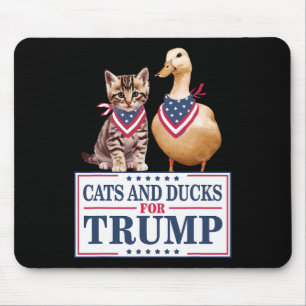Cats And Ducks For Trump 2024 Kittens And Ducks Fo Mouse Pad