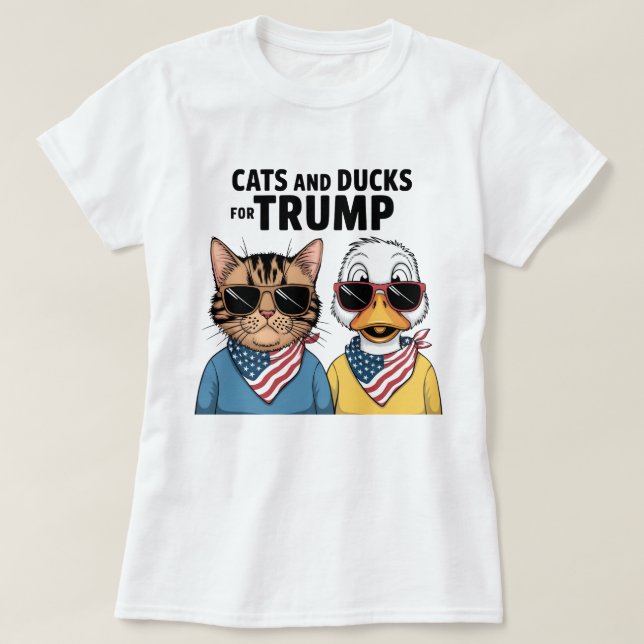 Cats And Ducks For Trump President, Trump T-Shirt (Design Front)