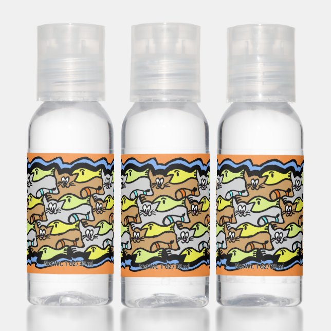 Cats and Fish Cartoon Travel Bottle Set Hand Sanitizer (Set)