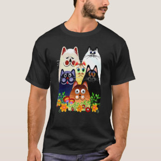 Cats and flower T-Shirt