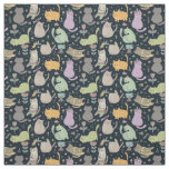 Cats and Flowers Design Fabric
