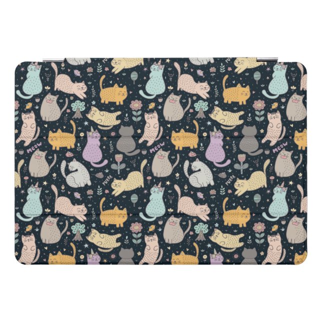 Cats and Flowers Design iPad Pro Case (Horizontal)