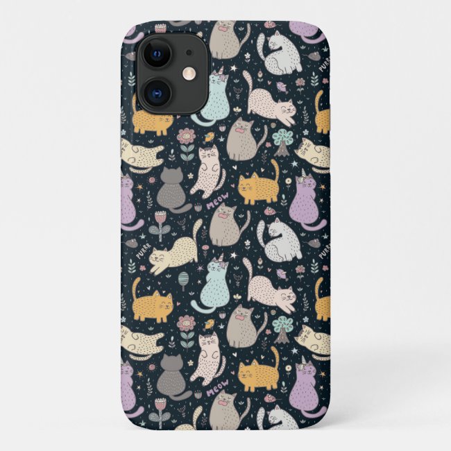 Cats and Flowers Design Smartphone Case
