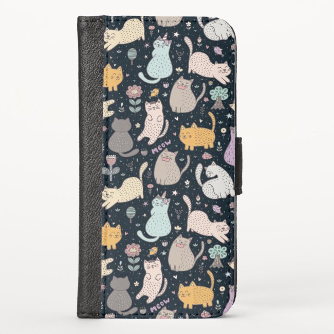 Cats and Flowers Smartphone Wallet Case