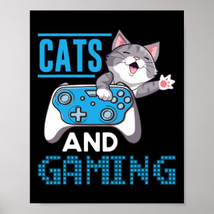 Cats And Gaming For The Cat Lover Gamer Video Game Poster