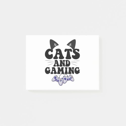 Cats And Gaming Funny Cat Pet Lover Gaming Gift  Post_it Notes