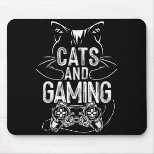 Cats And Gaming Funny For Gamer, Cat Lover, Cat Mo Mouse Pad