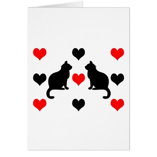 Cats and hearts pattern cards (Front)