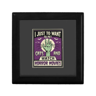 Cats And Horror Movies Halloween Design Gift Box