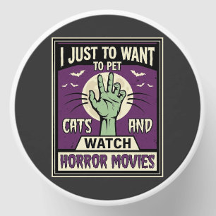 Cats And Horror Movies Halloween Design Mini Candle Favors