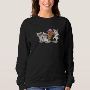 Cats And Ice Cream Summer Dessert Gelato Cat Mom D Sweatshirt