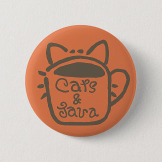 Cats and Java Brown Outline Button