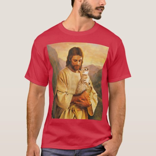cats and jesus lover T_Shirt