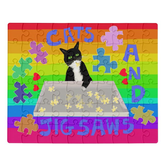 Cats and Jigsaws puzzle that is both bright & cute (Puzzle Horizontal)