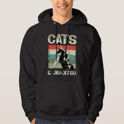 Cats And Jiu jitsu Retro Vintage BJJ Hoodie