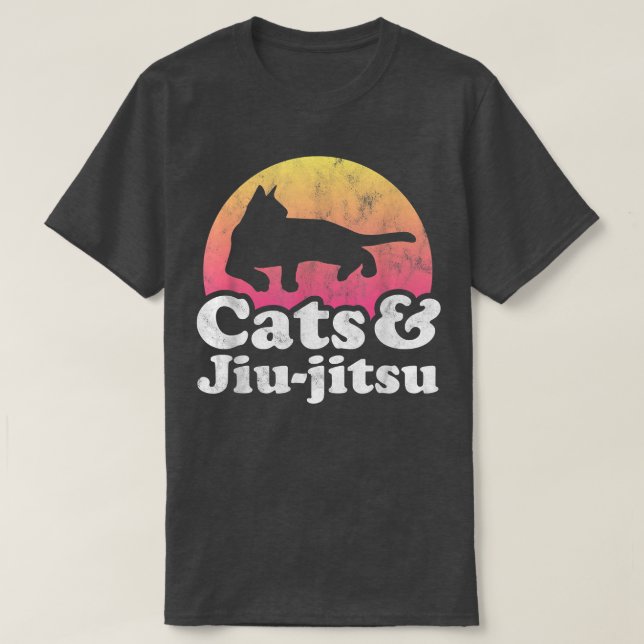 Cats and Jiujitsu Mens or Womens Cat  T-Shirt (Design Front)