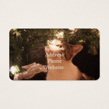 Cats and lights - Christmas cat -christmas tree Business Card