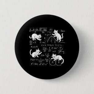 Cats And Math Lover Funny Cat Lover Science Teache Button