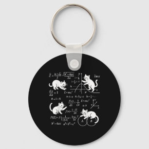 Cats And Math Lover Funny Cat Lover Science Teache Keychain
