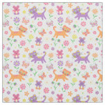 Cats and mice print fabric