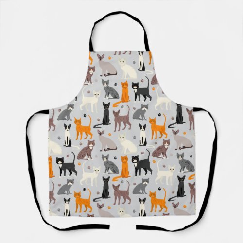 Cats and Paw Prints Apron