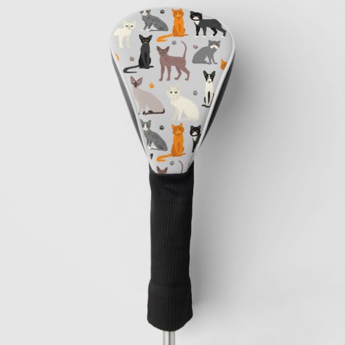 Cats and Paw Prints Golf Head Cover