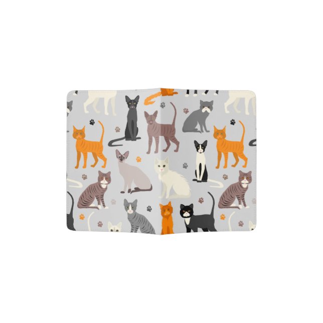 Cats and Paw Prints Passport Holder (Opened)