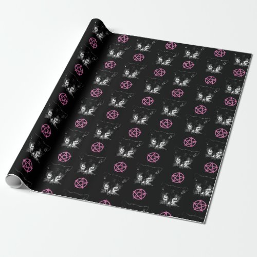 Cats and Pentagrams Wrapping Paper