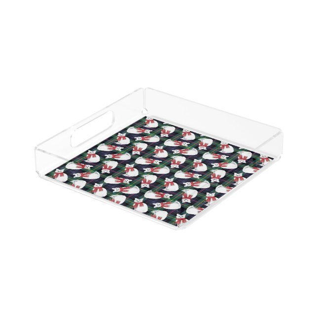 Cats and Plaid  Acrylic Tray (Angled)