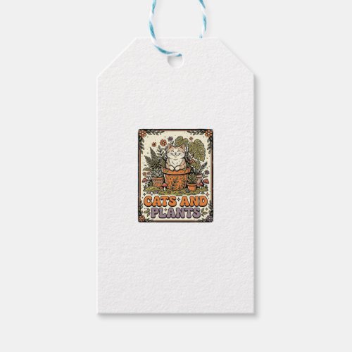 Cats And Plants Cat Plants Cottagecore Vintage Gift Tags
