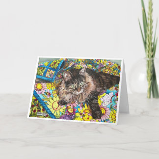 Cats and Quilts-Roxy Letterpress Thank You Card