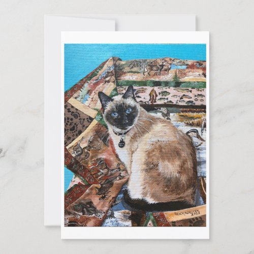 Cats and Quilts Thank You Card